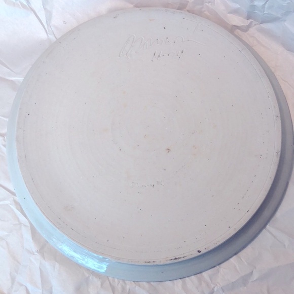 12” Studio Art Pottery Iris Plate/Platter Signed Morrison 11-94 - Picture 2 of 4